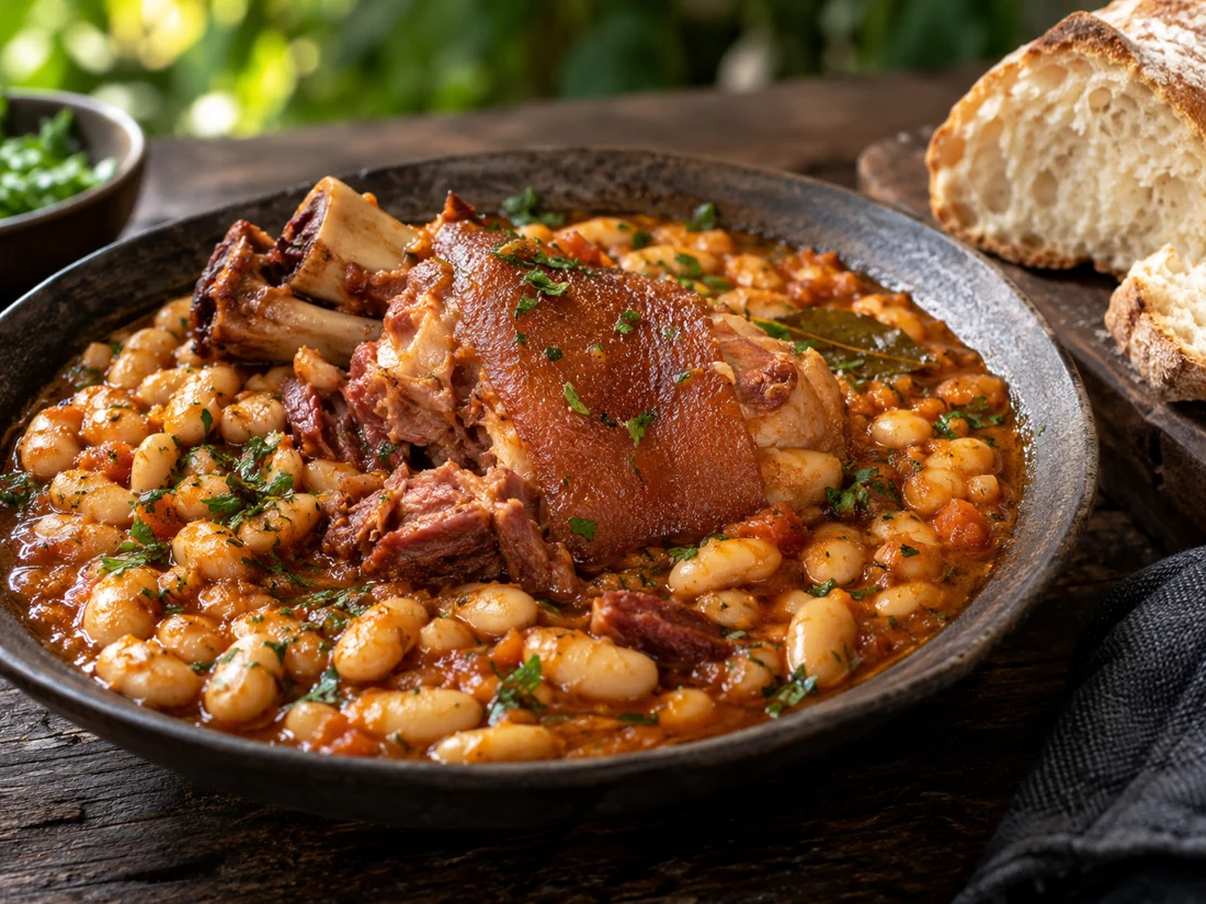 Pork hock with beans
