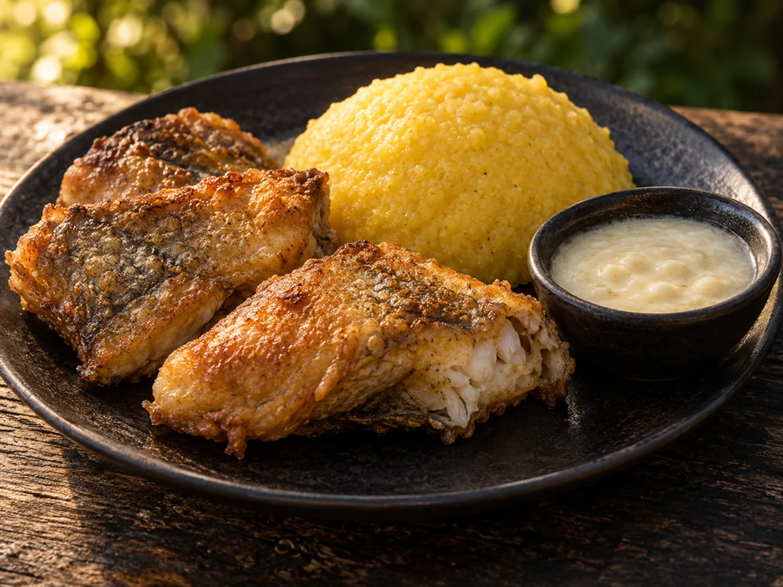 Fish with polenta